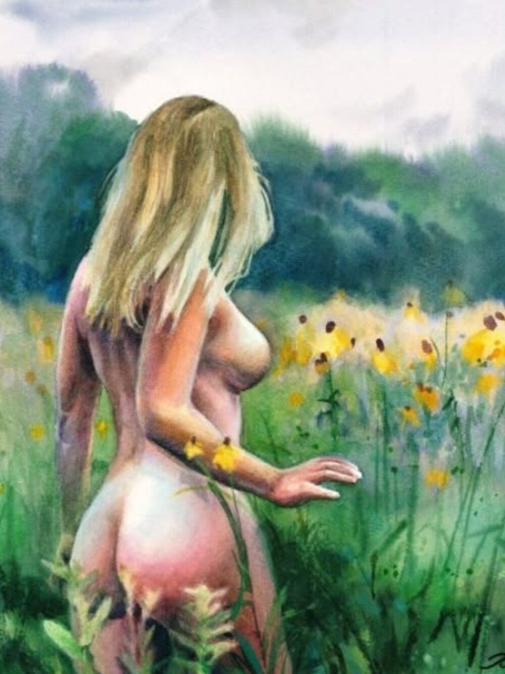 Aleksandra Karaulna (Ukraine,b 1996) watercolor painting